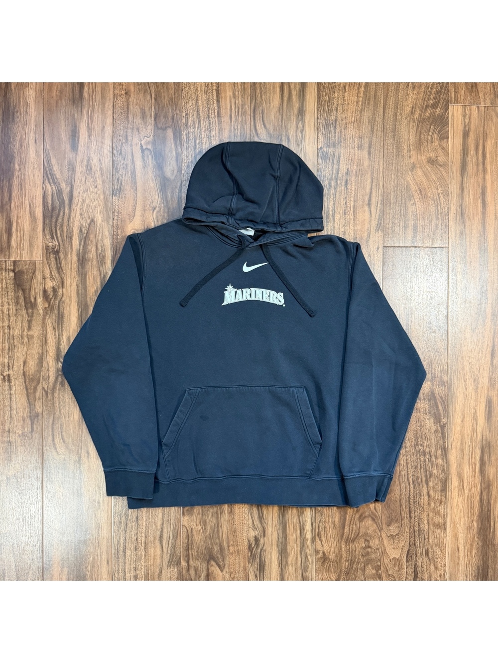 Seattle Mariners Nike Center Swoosh MLB Pullover Hoodie L Faded Navy Blue